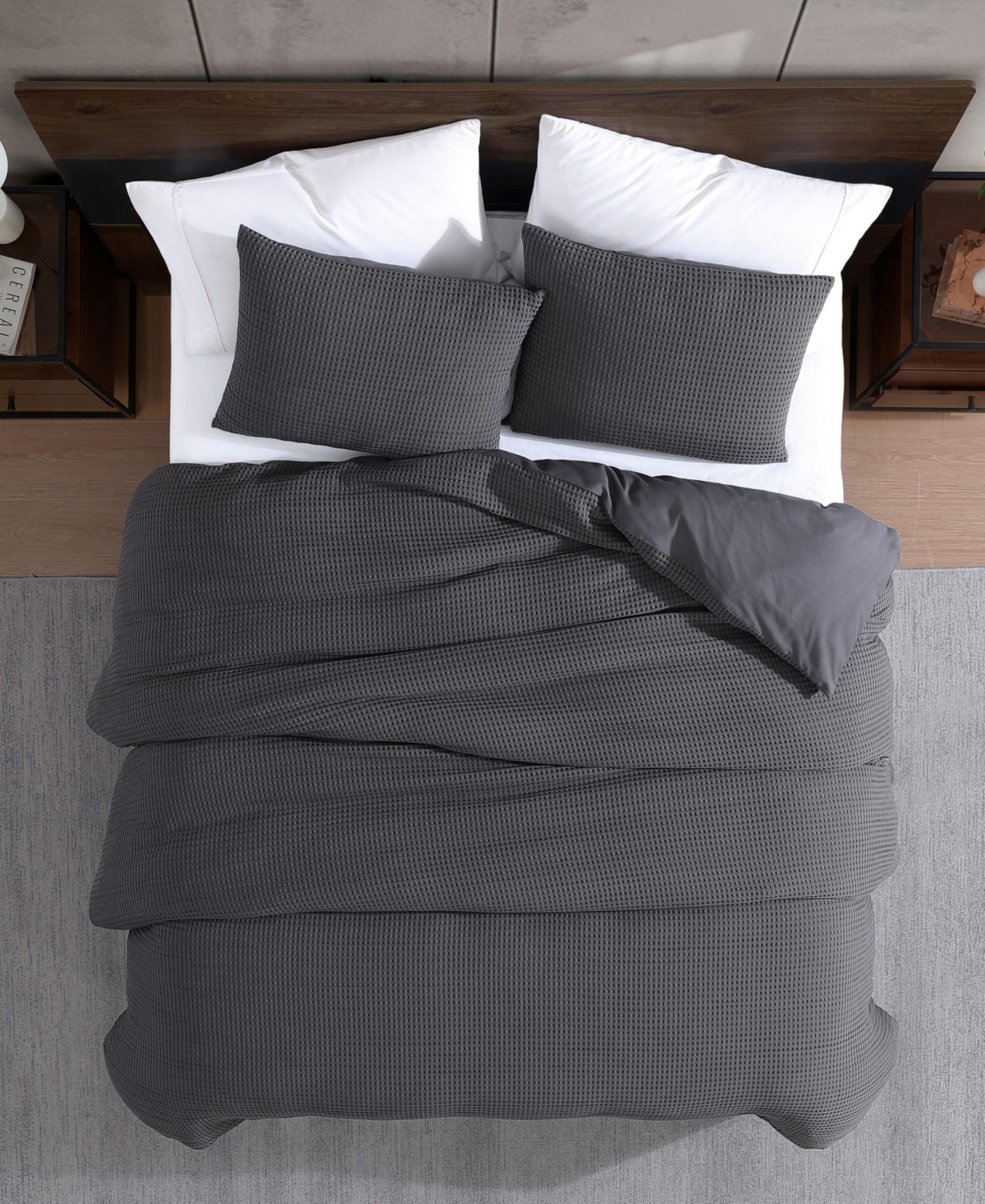 Kenneth Cole New York Solid Waffle 3-Pc. Duvet Cover Set