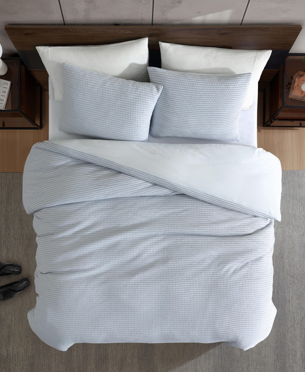Kenneth Cole New York Solid Waffle 3-Pc. Duvet Cover Set