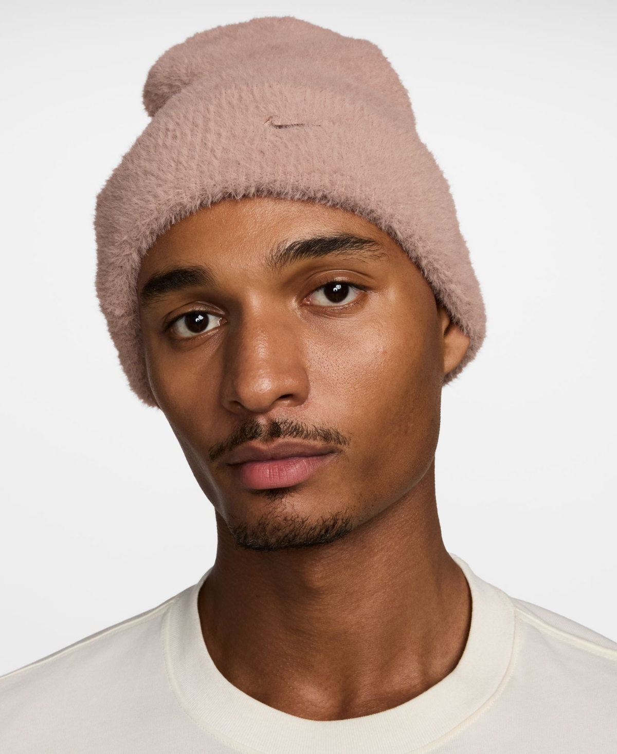 Nike Men's Peak Embroidered Logo Crown Beanie In Brown