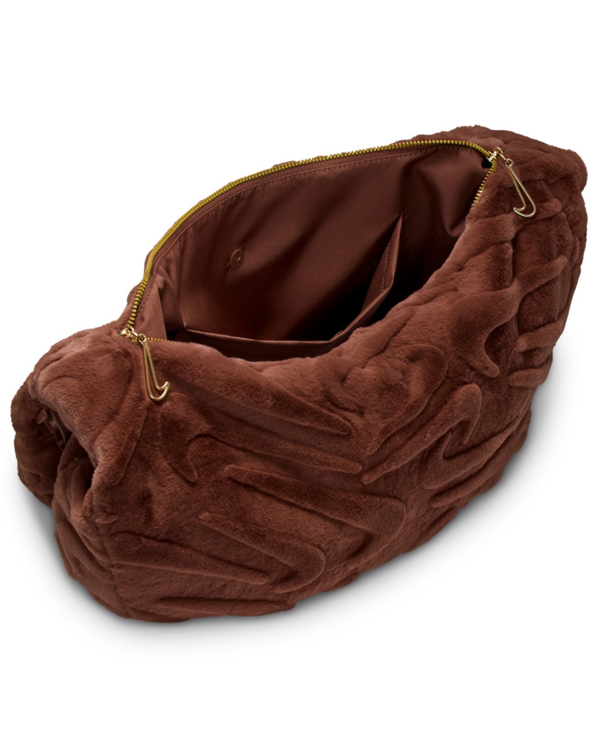 Nike Men's Sportswear Faux Fur Slouchy Bag In Brown