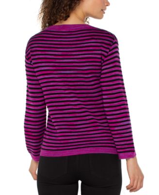 Petite Long Sleeve Boxy Round Neck Sweater