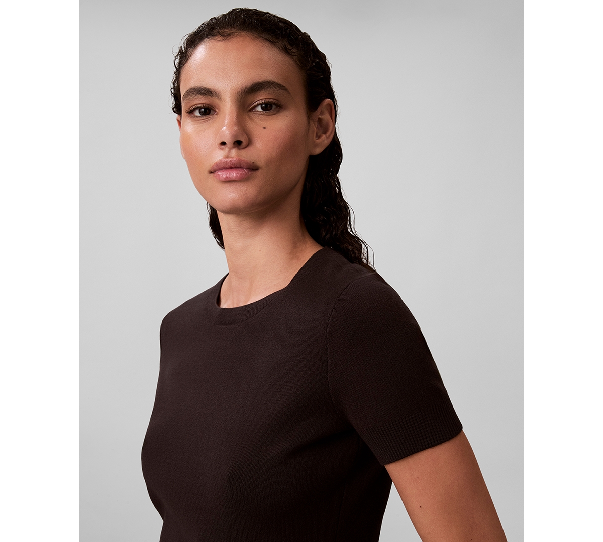 Calvin Klein Jeans Est.1978 Women's Tech Knit Slim Fit T-shirt In Black