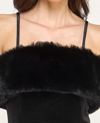 Juniors' Spaghetti Strap Velvet Mini Dress