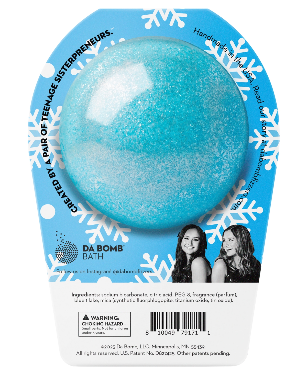 Da Bomb Snowball Frosty Fresh Fragrant Bath Fizzer, 6.5 Oz. In Transparent