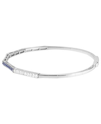 Lab-Grown Sapphire (1/2 ct. t.w.) and Lab-Grown White Sapphire (1/3 ct. t.w.) Bangle in Sterling Silver