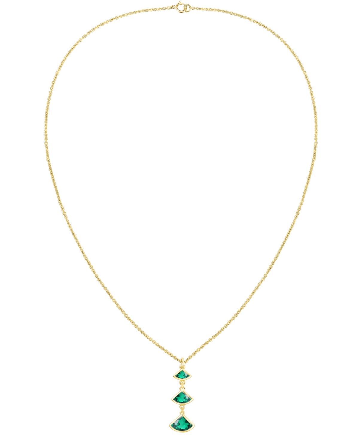 Macy's Lab-grown Ruby Pendant Necklace (1-1/5 Ct. T.w.) In 14k Gold Over Sterling Silver In Gold