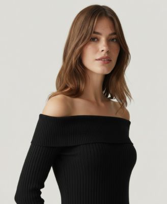 Soft by Women's Cashmino Off The Shoulder Sweater Dress