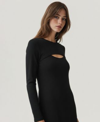 Soft by Women's Cashmino Cutout Sweater Midi Dress