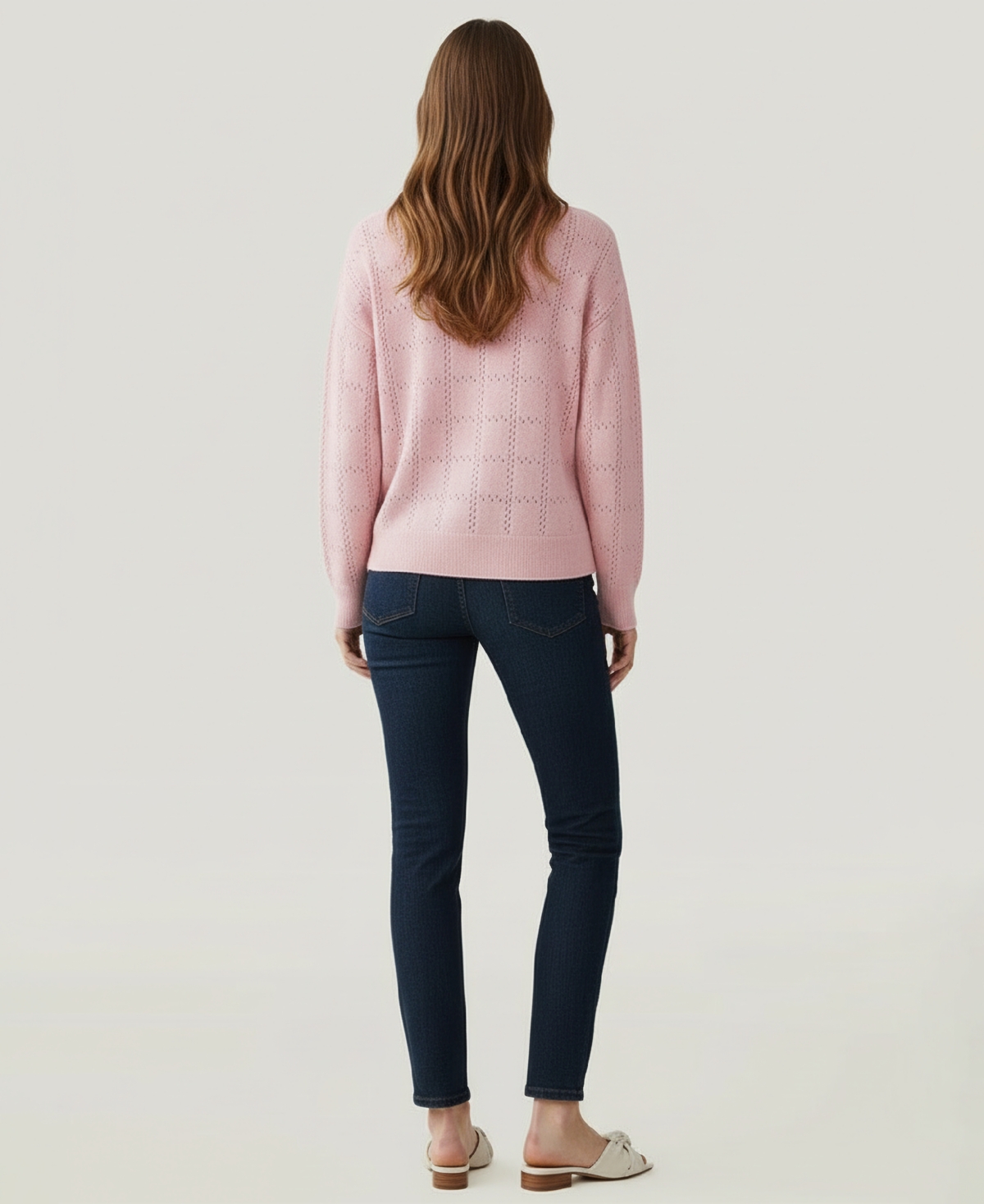 Naadam Women's Cashmere Pointelle Long Sleeves Sweater