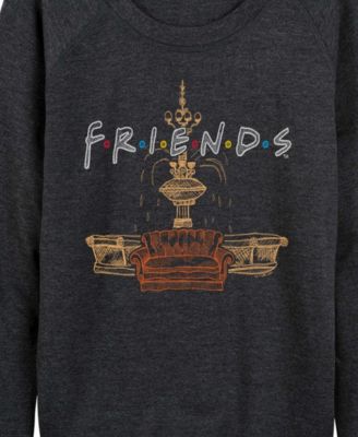 Plus Size Friends Logo Fountain and Couch French Terry Long Sleeve T-Shirt