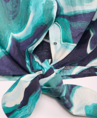 Women's Printed Tie-Hem Top, Macy's Exclusive