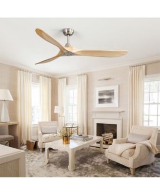 60-inch Modern Sand Nickel 3-Blade Intelligent Remote Control and Timing Function Ceiling Fan