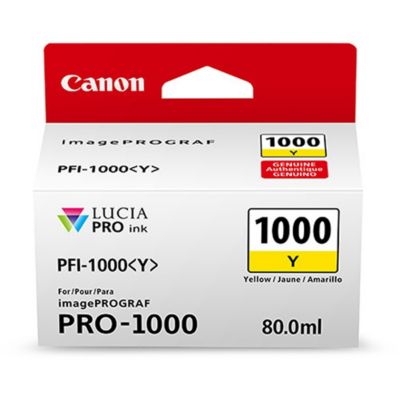 2 Pack PFI 1000Y Yellow LUCIA PRO Ink Cartridge for image PROGRAF PRO 1000 Printer