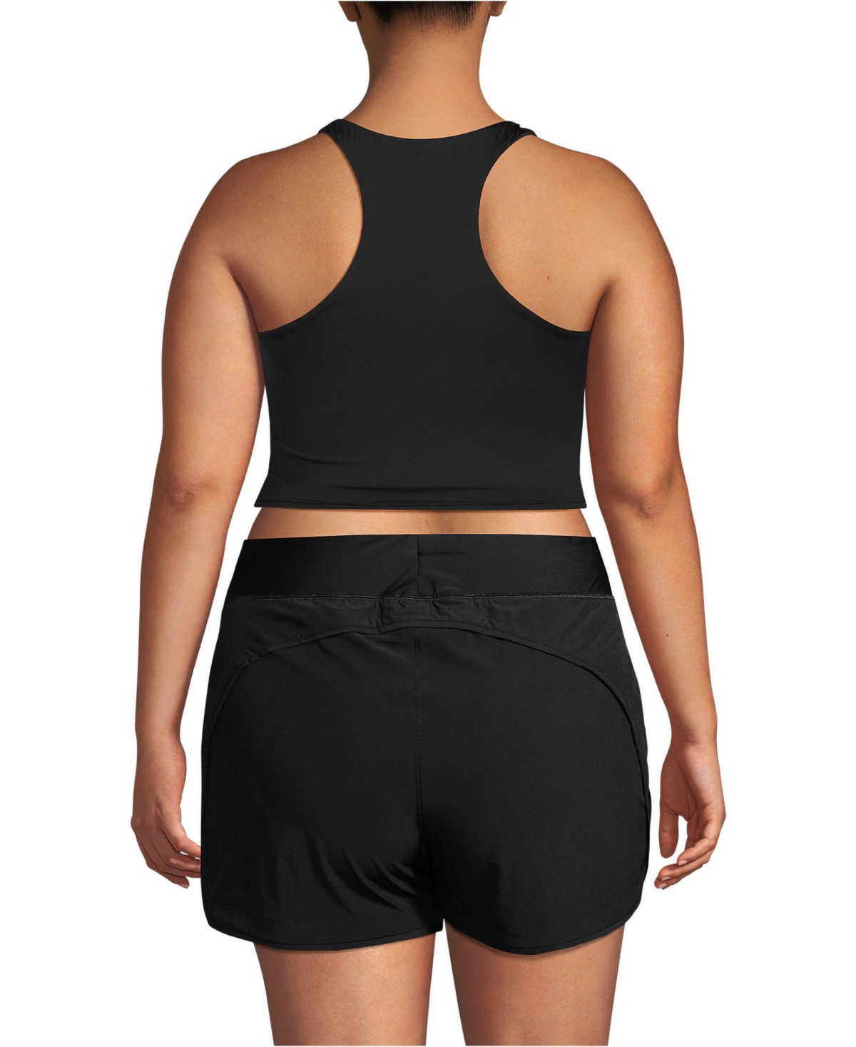 Lands' End Plus High Neck Racerback Midkini Top