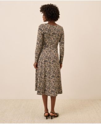 Women's Organic Cotton Fit & Flare Faux Wrap Dress