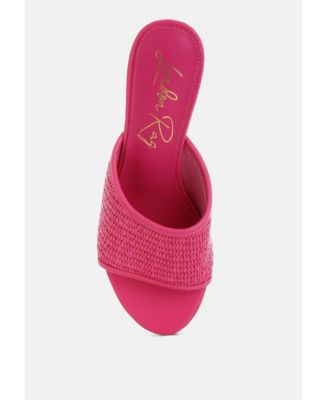 Womens Osminda Raffia Clear Heel Wedge Sandals