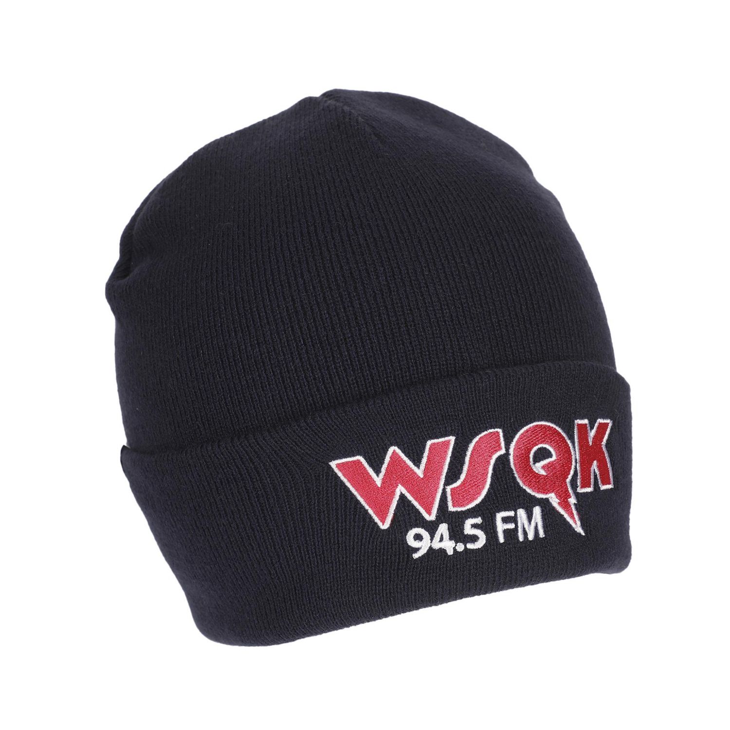 Men's WSQK Embroidery Navy Acrylic Yarn Standard Cuff Beanie
