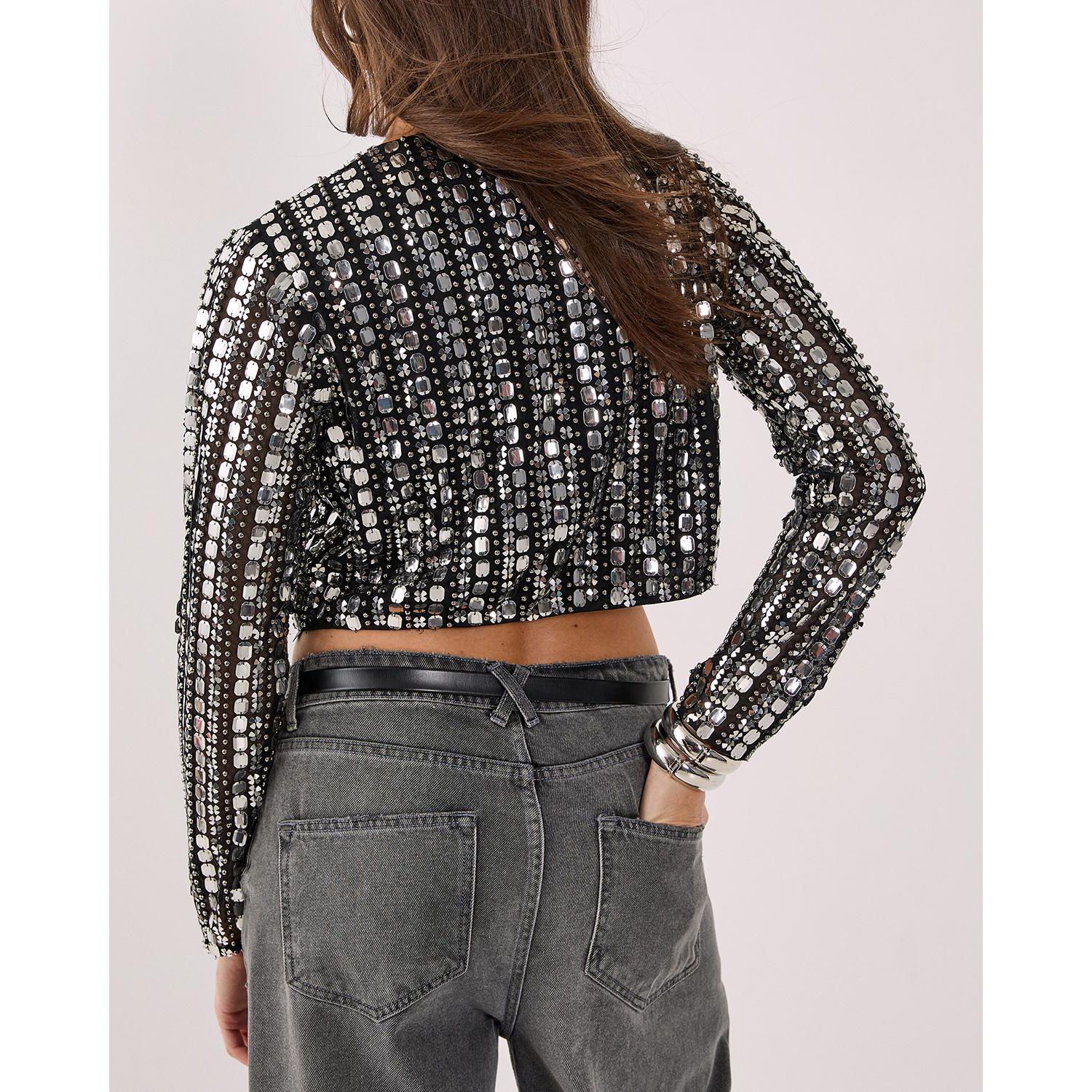 Women's Beaded Long Sleeve Jacket