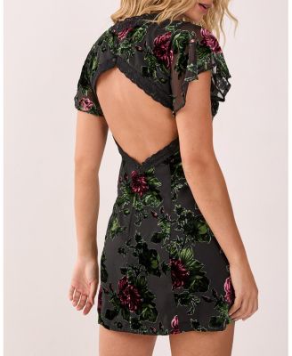 Women's Lace Trim Cut Out Mini Dress