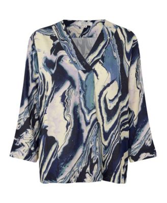 MaDaciana 3/4 Sleeve V-Neck Blouse