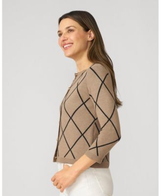Women's Argyle Crewneck Cardigan