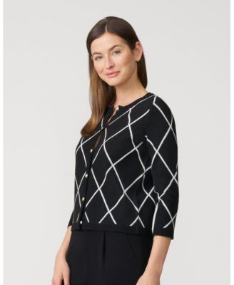 Women's Argyle Crewneck Cardigan