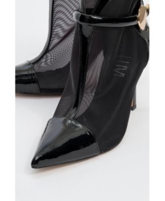 Grove Patent Back Zip High Heel Mesh Boot (Women