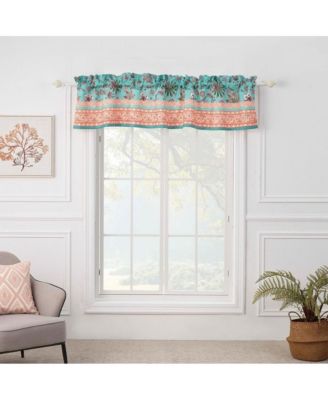 Audrey Window Valance Turquoise 84in x 16in + 2in by Barefoot Bungalow