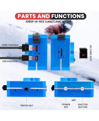 Sound Around Gear Pro Sports Action Camera 1080P Mini Camcorder 12MP 2.4" Touch Screen Waterproof Case with Wireless Remote Control