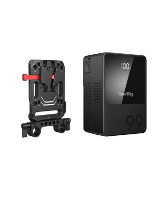 VB99 Mini Rechargeable V-Mount Battery with 15mm Dual Rod Clamp Battery Plate