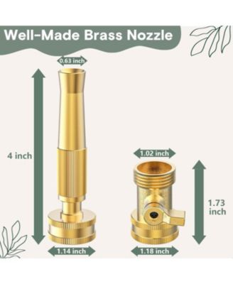 4-Pack Heavy Duty Brass Adjustable Twist Hose Nozzle