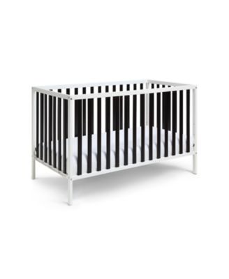  Deux Remi Island 4-in-1 Convertible Crib in White and Black with Modern Slatted Design