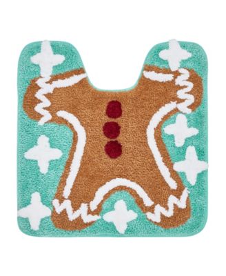 Gingerbread Man Holiday Bath Rug Set, 2 Count