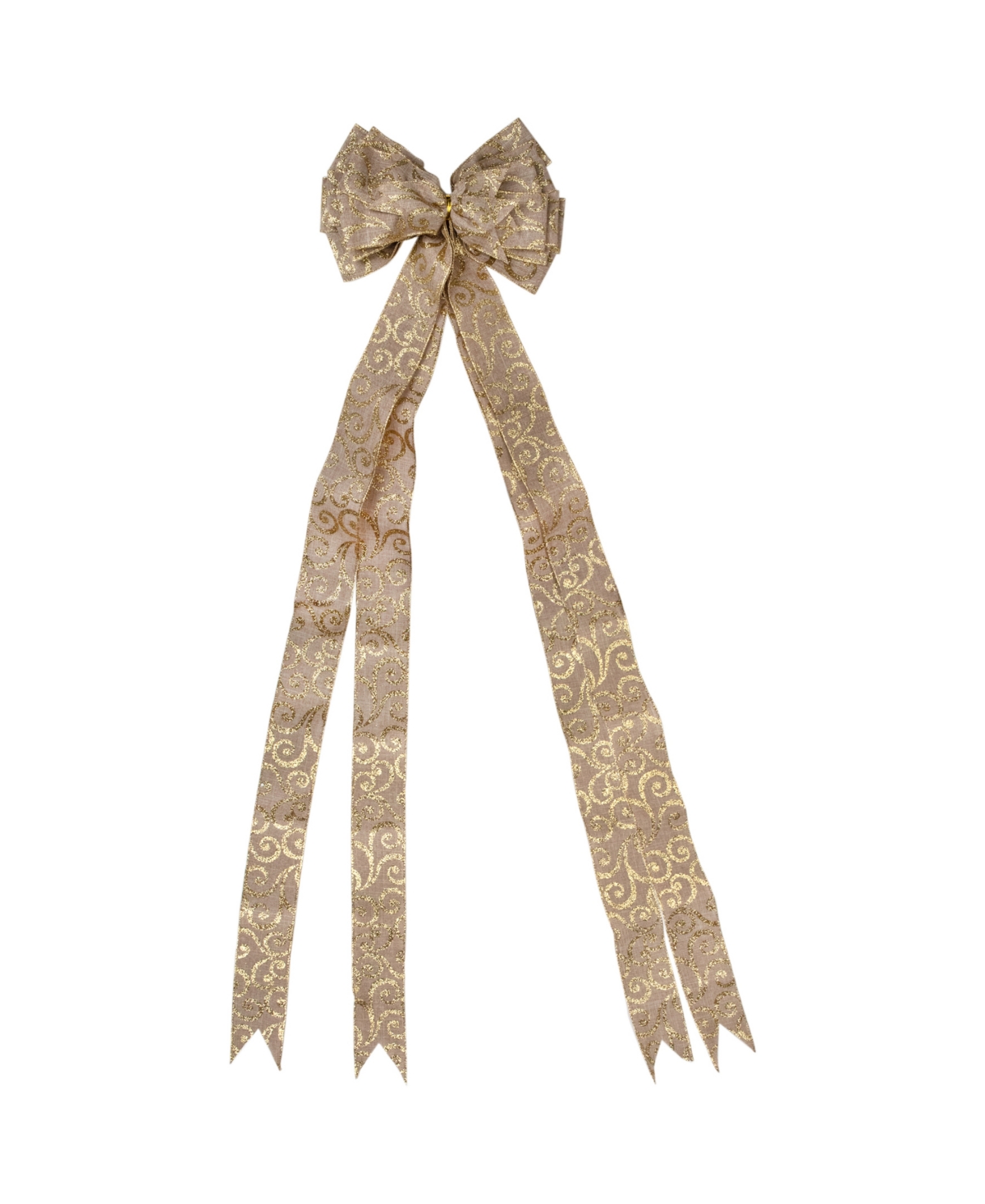 Northlight Scroll 16 Loop Bow Indoor Ribbon In Brown