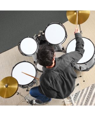 5-Piece Beginner Drum Set w/ Snare, Bass, Toms, Cymbal, Hi-Hat, Sticks, Drum Pedal