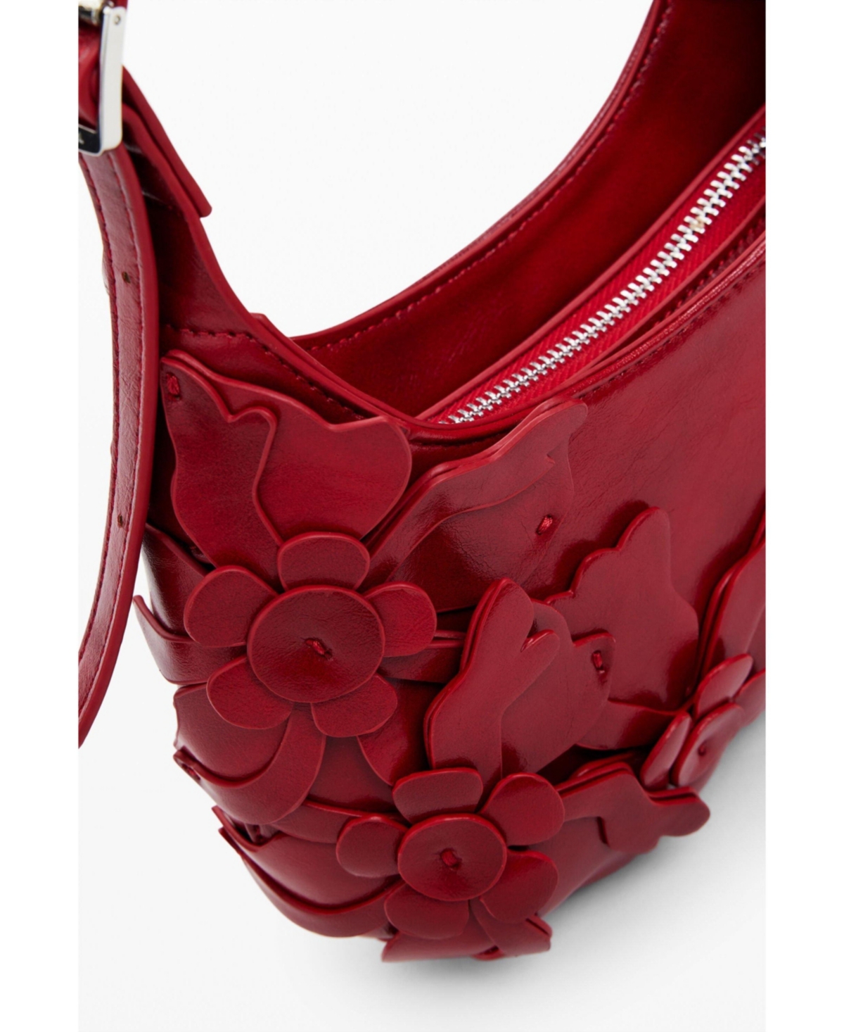 Desigual Women's Small shiny floral applique bag