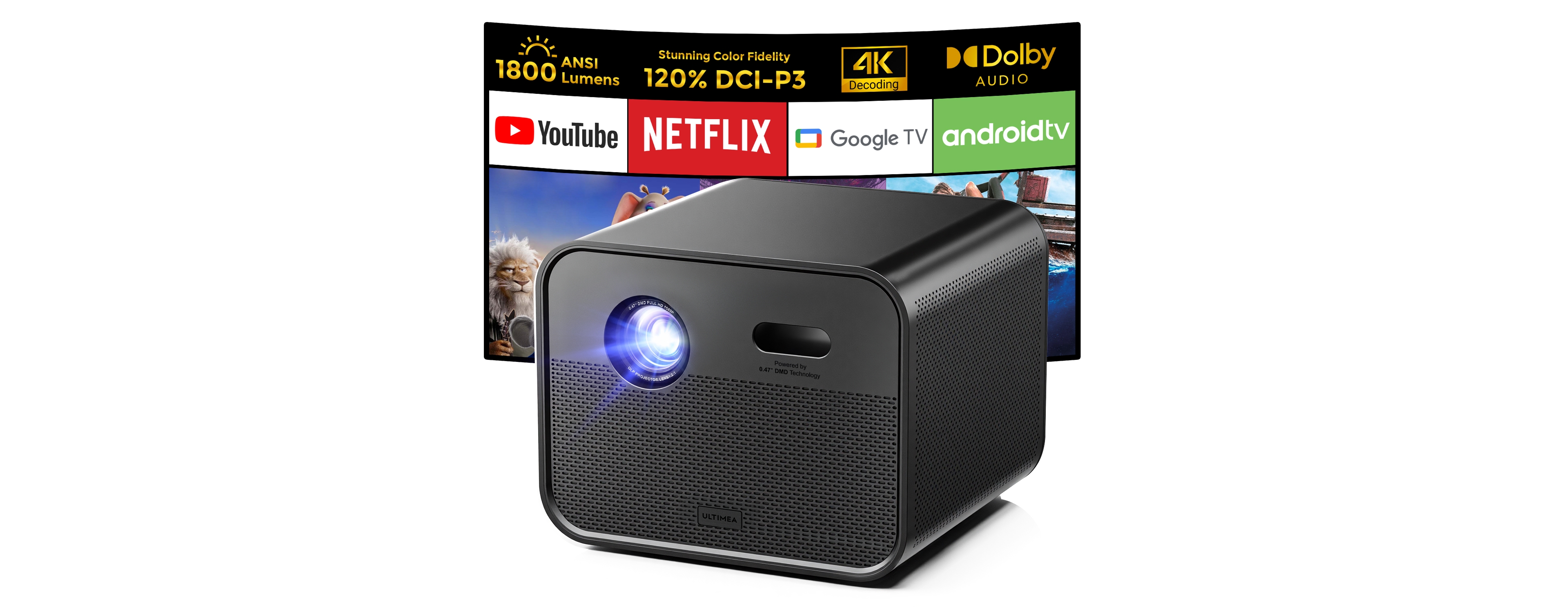 Ultimea Poseidon E100 4K 1800-Lumen Dlp Projector