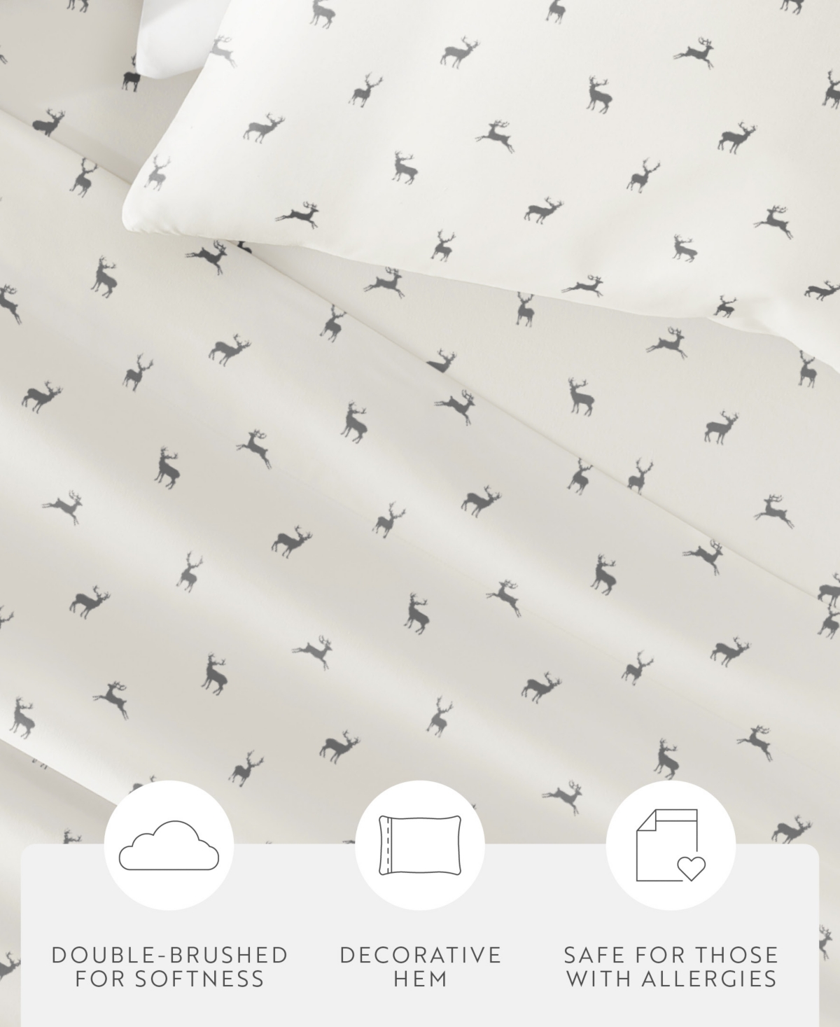 Ienjoy Home Holiday Pattern 4-pc. Sheet Set, Queen In White