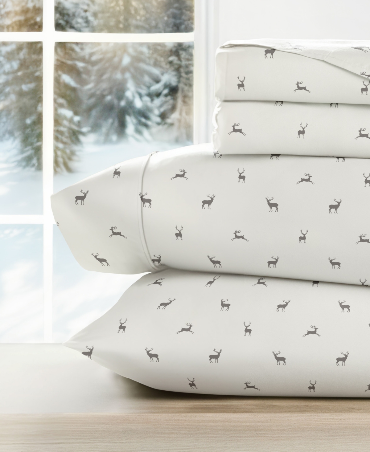 Ienjoy Home Holiday Pattern 4-pc. Sheet Set, Queen In White