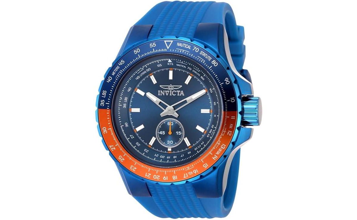 Мужские многофункциональные кварцевые часы Aviator 49310 с синим циферблатом