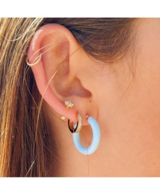 Sasha Blue Enamel Hoops