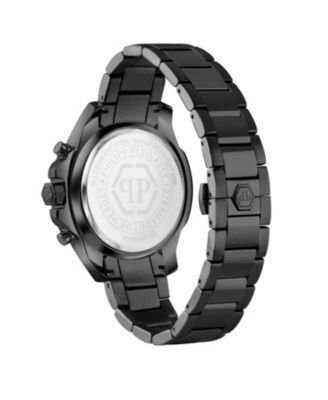 Men's Black Stainless Steel Watch, 44mm