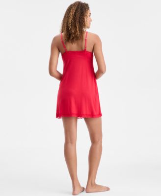 Women's Knit Lace Trim Modal Chemise, Created for Macy's