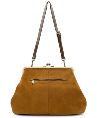 Extra Large Suede Serafina Frame Kiss-Lock Bag