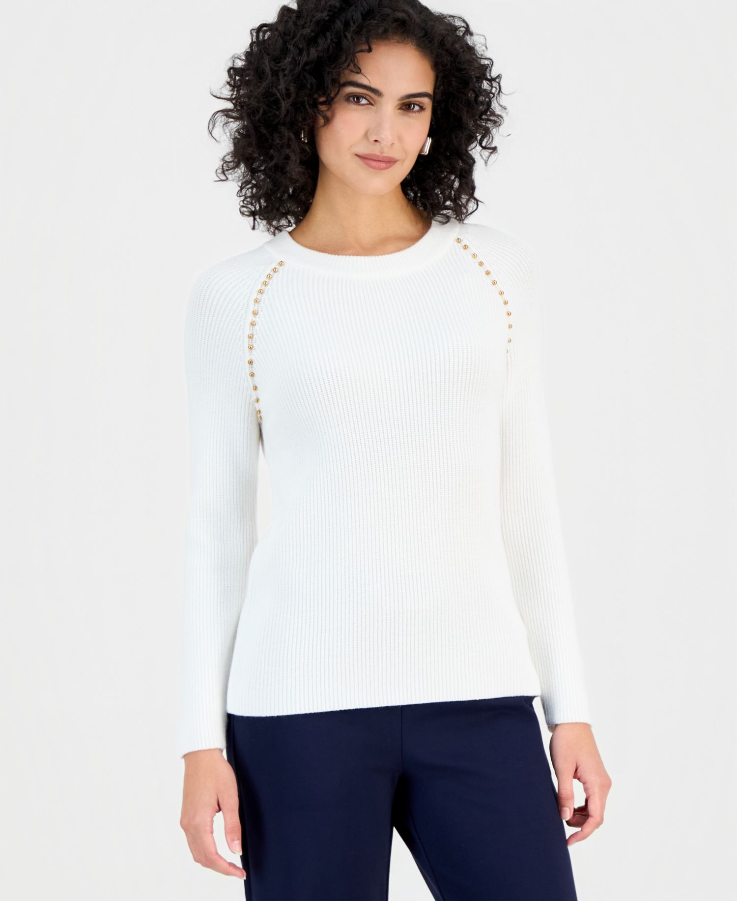 Women's Studded Crewneck Sweater