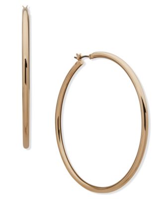 Nine West - Large Gold-Tone Hoop Earrings