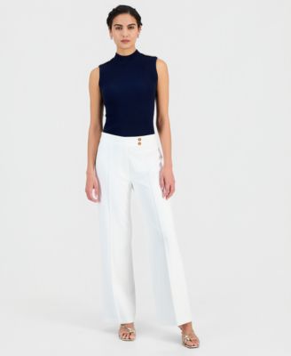 Women's Extended-Tab Wide-Leg Ankle Pants
