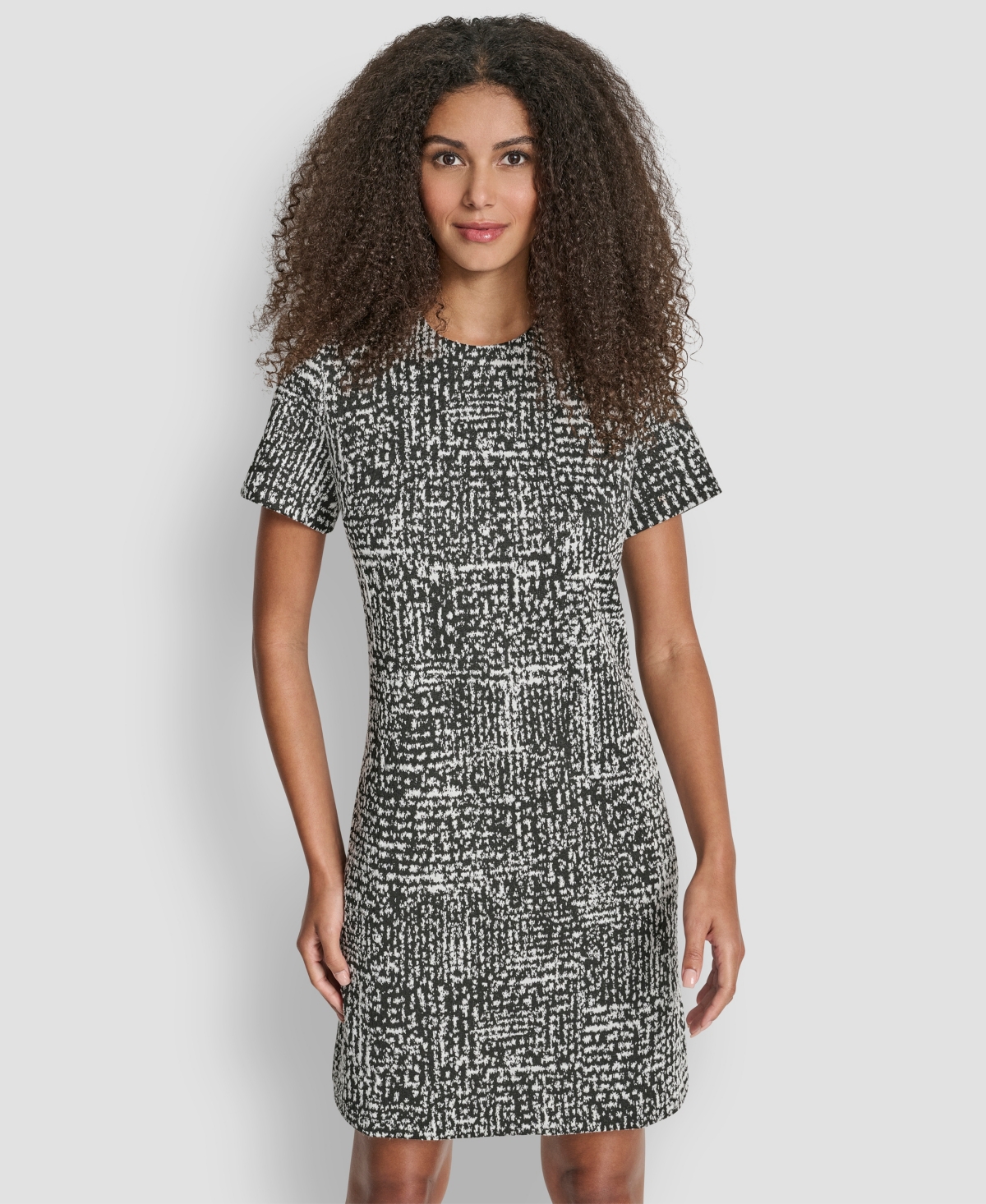 Dkny Women's Short Sleeve Crewneck Shift Dress