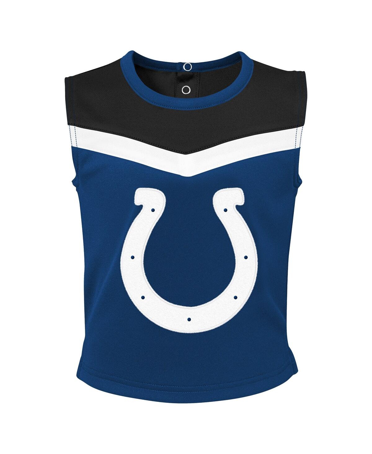 Outerstuff Girls Toddler 2-piece Royal Indianapolis Colts Spirit Cheer Cheerleader Set With Bloomers In Blue