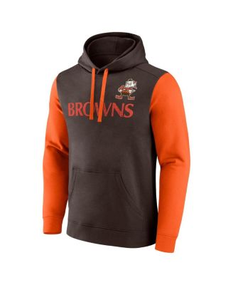 Men's Brown/Orange Cleveland Browns Fleece Pullover Hoodie